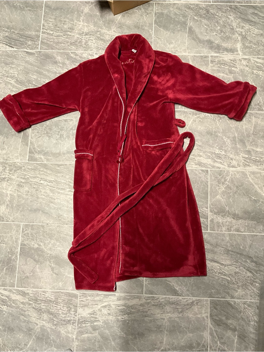 Nautica Women's Plush Shawl-Collar Robe in Wine